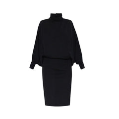 Saint Laurent Black Wool Casual Dress
