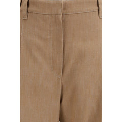 Brunello Cucinelli Brown Cotton Casual Pants
