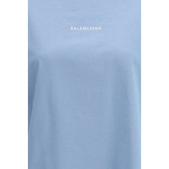 Balenciaga Blue Cotton T-Shirt
