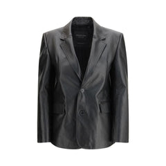 Balenciaga Black Calf Leather Bos Taurus Leather Jacket
