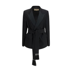 Valentino Black Fleece Wool Blazer