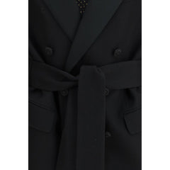 Valentino Black Fleece Wool Blazer
