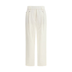 Brunello Cucinelli Beige Cotton Casual Pants