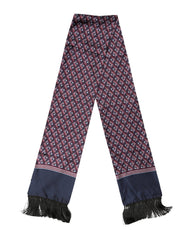 Dolce & Gabbana Multicolor Geometric Pattern Silk Fringe 142cm X 15cm Scarf