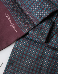 Dolce & Gabbana Bordeaux Silk Fringe Geometric Neck Wrap 142cm X 15cm  Scarf