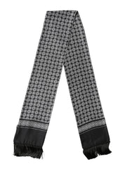 Dolce & Gabbana Black White Silk Geometric Neck Wrap 142cm X 15cm Scarf