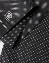 Dolce & Gabbana Black Silk Polka Dot Crown Foulard 140cm X 16.5cm Scarf
