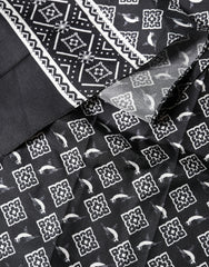 Dolce & Gabbana Black Gray Silk Bird Fringe Wrap Foulard 140cm X 23cm Scarf