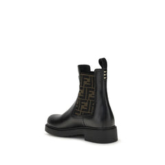 Fendi Black Calf Leather Bos Taurus Ankle Boots
