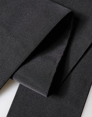 Dolce & Gabbana Black Silk Fringe Neck Wrap Foulard 160.5cm x 8cm  Scarf