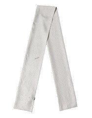 Dolce & Gabbana White Brown Polka Dot Silk Bandeau Neck Wrap 151cm x 13cm  Scarf