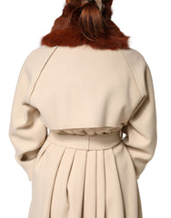 Dolce & Gabbana Brown Mink Fur Collar Women Neck Wrap 60cm x 14cm  Scarf