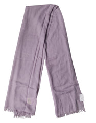 Brunello Cucinelli Purple Cashmere Silk Fringe Wrap 200cm x 95cm Scarf
