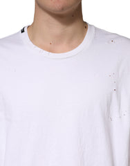 Dolce & Gabbana White Cotton Crewneck Short Sleeve T-Shirt