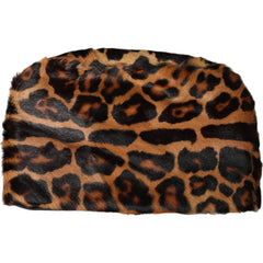 Dolce & Gabbana Brown Leopard Fur Women Bucket Capello Hat