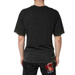 Dolce & Gabbana Black Cotton Crewneck Short Sleeve  T-Shirt