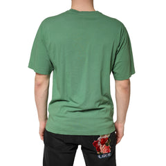 Dolce & Gabbana LightGreen Cotton Crewneck Short Sleeve T-Shirt