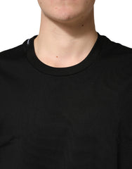 Dolce & Gabbana Black Cotton Crewneck Short Sleeve T-Shirt