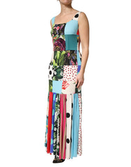 Dolce & Gabbana Multicolor Patchwork Silk Sleeveless Dress