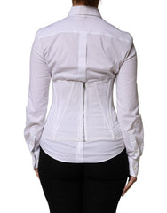 Dolce & Gabbana White Polyamide Waist Cincher Bustier Corset Top