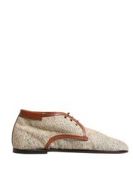 Dolce & Gabbana Denim Navajo Lace-Up Leather Dress Derby Shoes