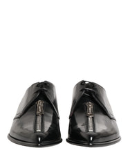 Dolce & Gabbana Men Black Lace-Up Leather Zip Dress Derby Shoes