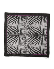 Dolce & Gabbana White Black Zebra Pattern Shawl 255cm x 132cm Men Scarf