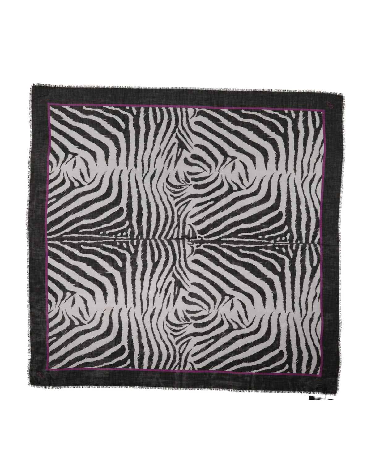 Dolce & Gabbana White Black Zebra Pattern Shawl 255cm x 132cm Men Scarf