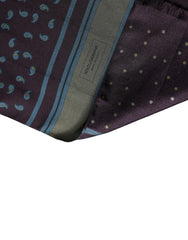 Dolce & Gabbana Men Scarf Maroon Patterned Silk Neck Foulard 132cm x 33cm