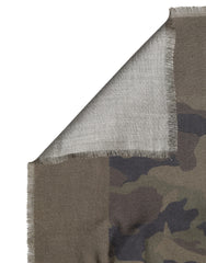 Dolce & Gabbana Green Camouflage Logo Cashmere 138cm x 137cm Men Scarf