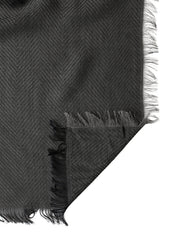 Dolce & Gabbana Black Modal Warmer Shawl Fringes 140cm x 134cm Men Scarf