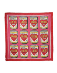 Dolce & Gabbana Pink DG Amore Print Neck Square Shawl 140cm x 140cm Scarf