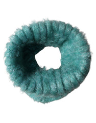 Dolce & Gabbana Teal Mohair Wool Knitted Wrap Shawl 62cm x 32.5cm Scarf
