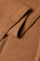 Dolce & Gabbana Brown Viscose Knitted Neck Wrap Fringes 266cm x20cm Scarf