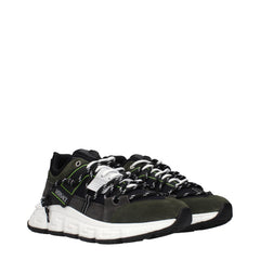 Versace Gray Leather Sneakers