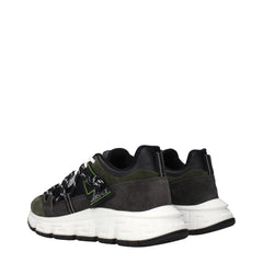 Versace Gray Leather Sneakers