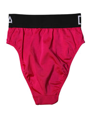 Dolce & Gabbana Pink Embellished High-Waist Brief Logo Underwear