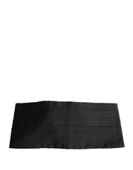 Dolce & Gabbana Black 100% Silk Wide Belt Waist Cummerbund