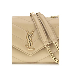 Saint Laurent Beige Lamb Ovis Aries Aries Shoulder Bag