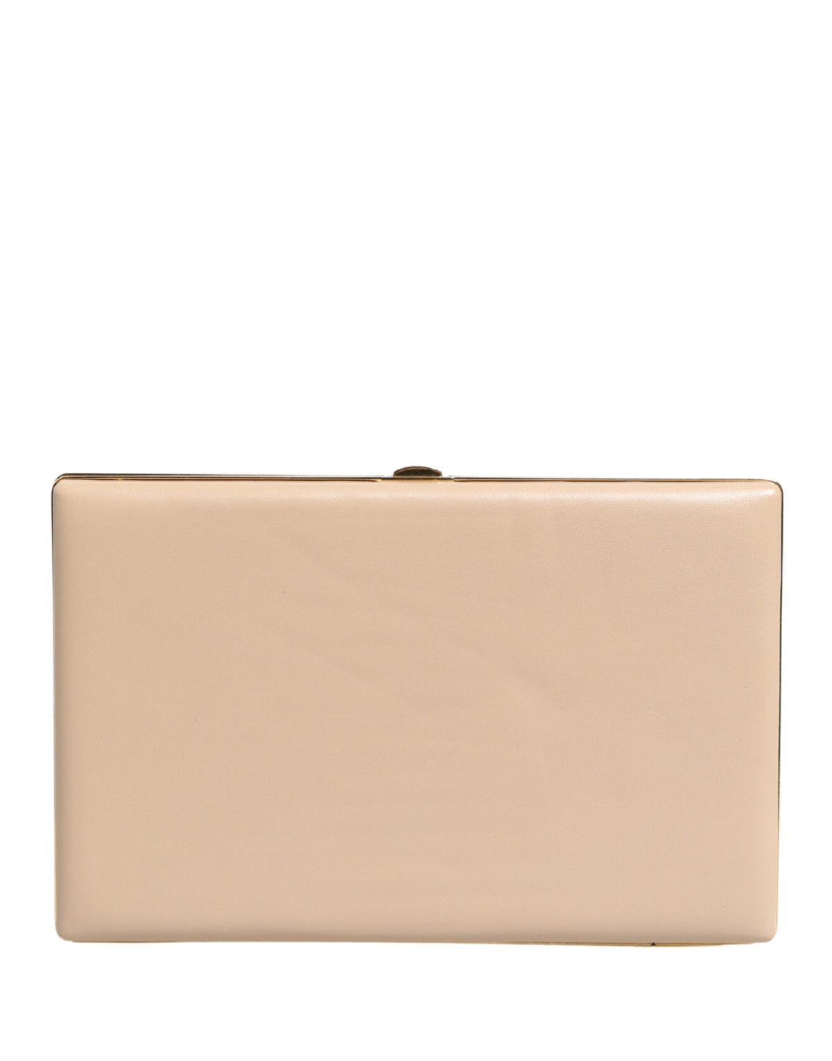 Dolce & Gabbana Beige Lambskin Leather Clutch Evening Women Purse Bag