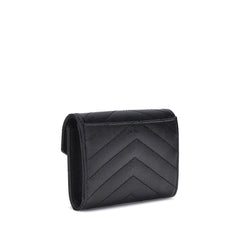 Saint Laurent Black Calf Leather Bos Taurus Wallet