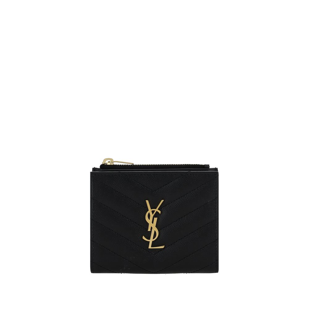 Saint Laurent Black Calf Leather Bos Taurus Wallet
