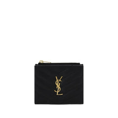 Saint Laurent Black Calf Leather Bos Taurus Wallet