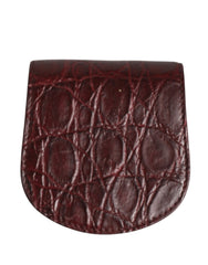 Dolce & Gabbana Burgundy Exotic Skin Condom Case Holder Pocket Wallet