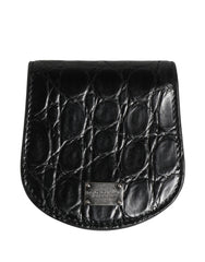 Dolce & Gabbana Black Exotic Skin Condom Case Holder Pocket Wallet