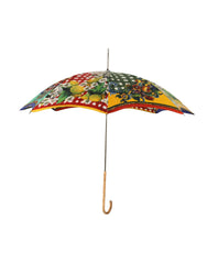 Dolce & Gabbana Multicolor Carretto Siciliano Print Collapsible Umbrella