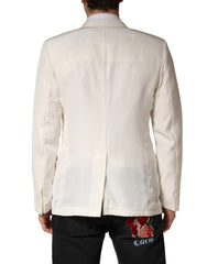 Dolce & Gabbana White Cotton Single Breasted Jacket Blazer