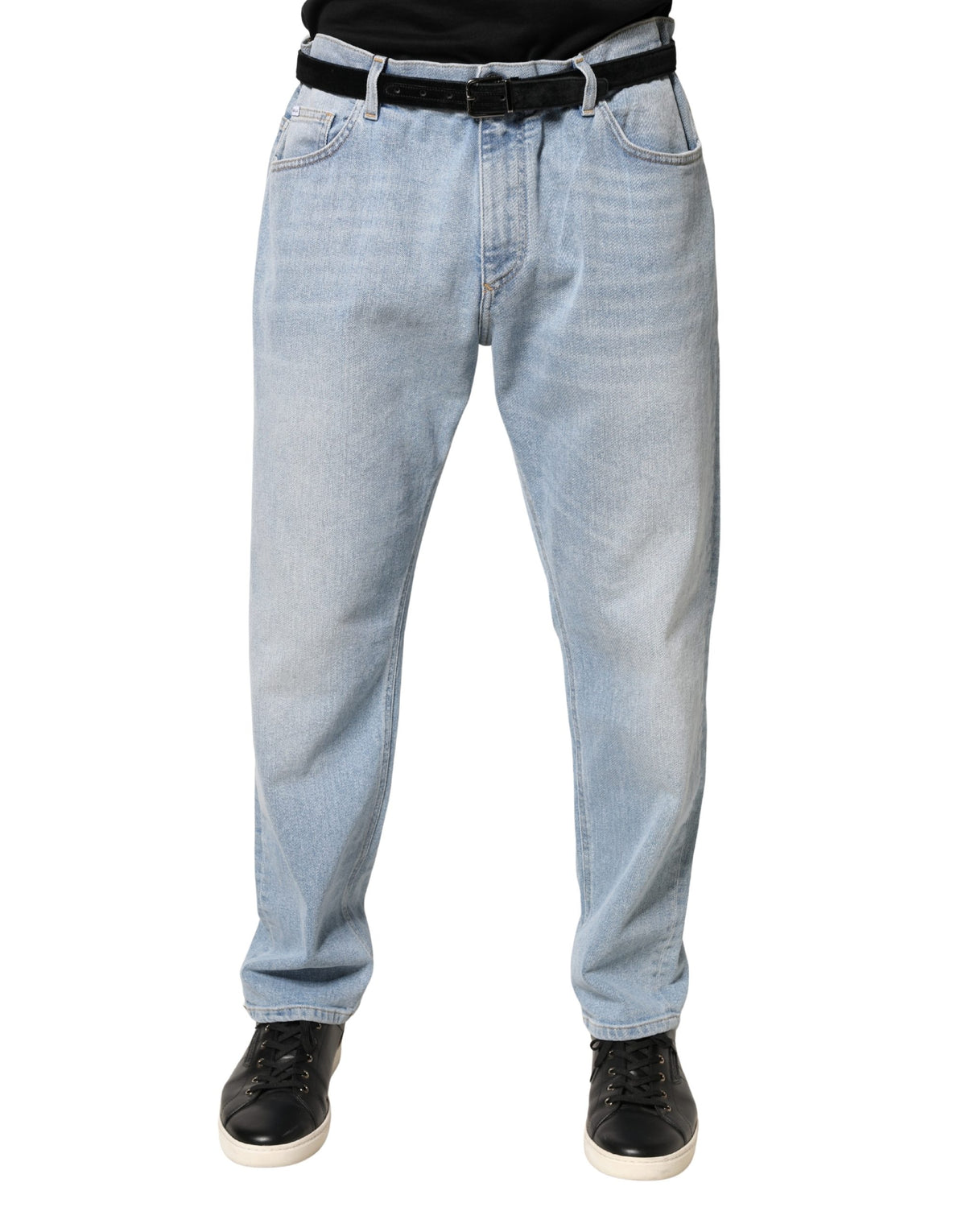 Dolce & Gabbana Light Blue Washed Loose Cotton Denim Jeans