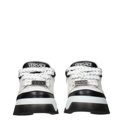 Versace White Leather Low Top Sneakers