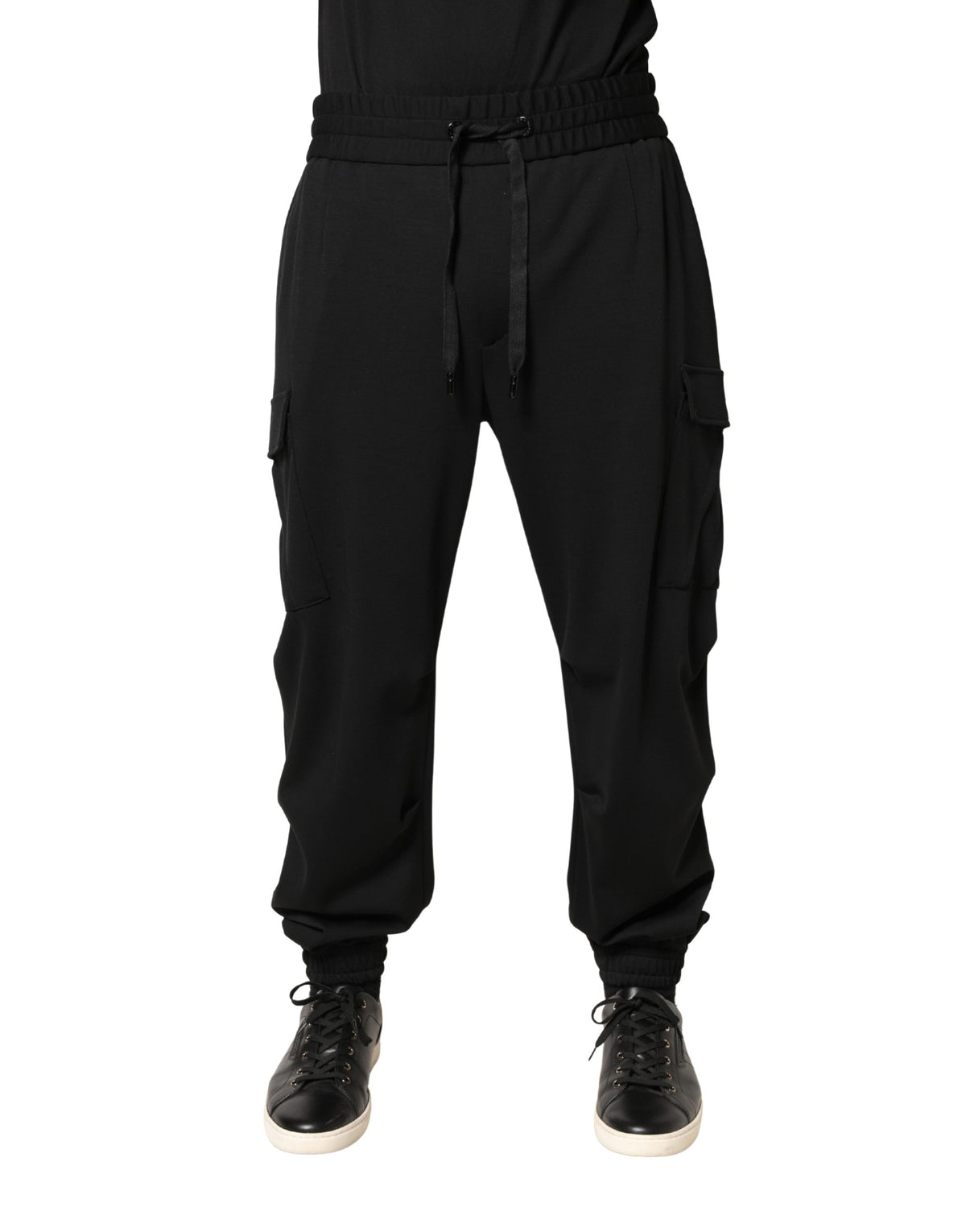 Dolce & Gabbana Black Polyester Cargo Jogger Men Trouser Pants